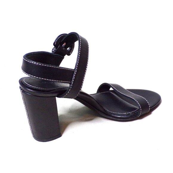 🆕MARION PARKE Lang Block Heel Leather Sandals Shoes 6 Black - Picture 8 of 14